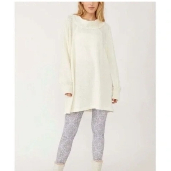 NWT Free People She's a Keeper Mock Neck Sweater in FrenchNilla Long Line - Picture 1 of 10